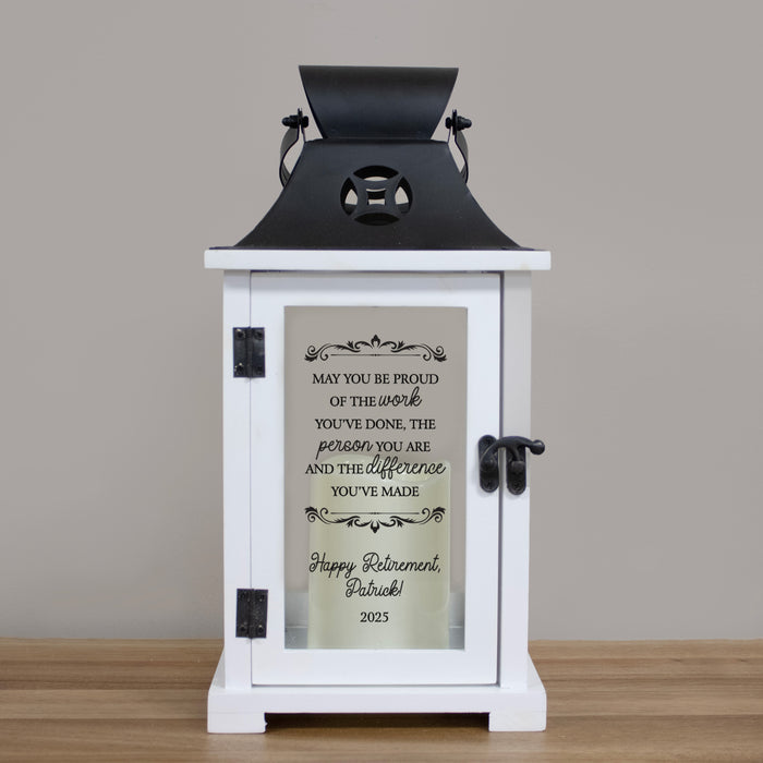 Personalized "Never Underestimate the Difference" Retirement Lantern