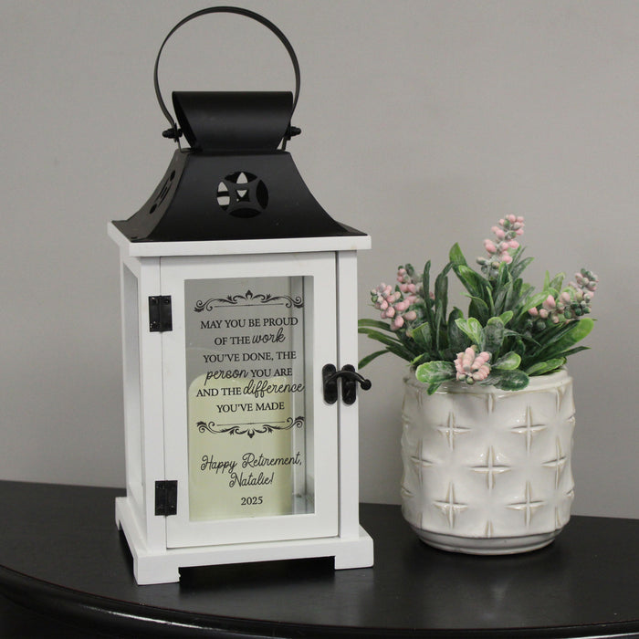 Personalized "Never Underestimate the Difference" Retirement Lantern