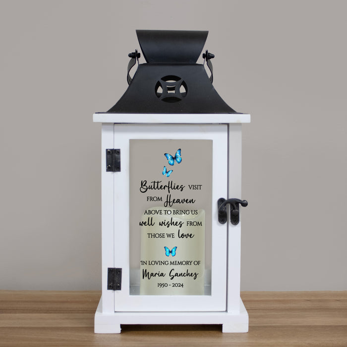 Personalized Butterfly "Visit From Heaven” Memorial Lantern