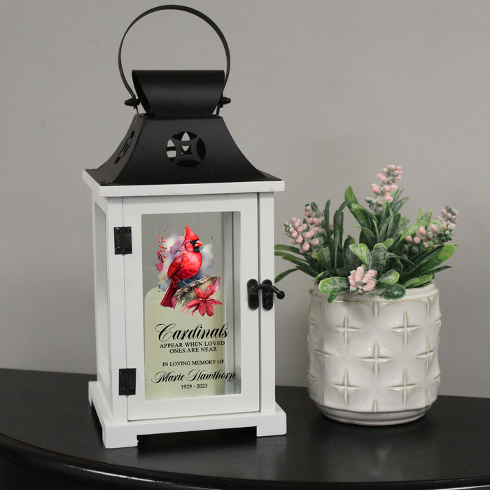 Personalized “Cardinals Appear When Loved Ones Are Near” Memorial Lantern