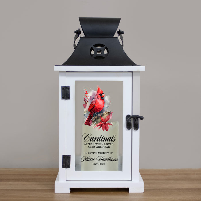 Personalized “Cardinals Appear When Loved Ones Are Near” Memorial Lantern