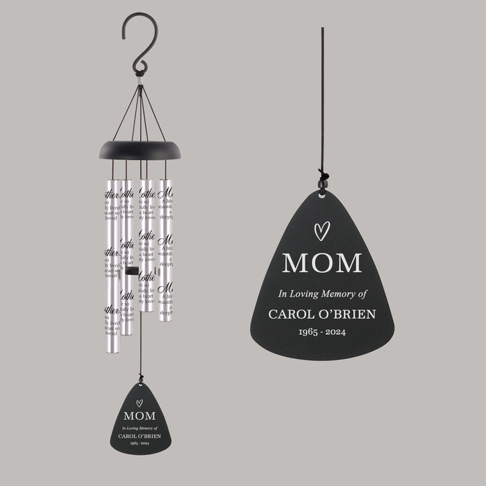 Personalized 21" Mom Memorial Wind Chime with Printed Tubes