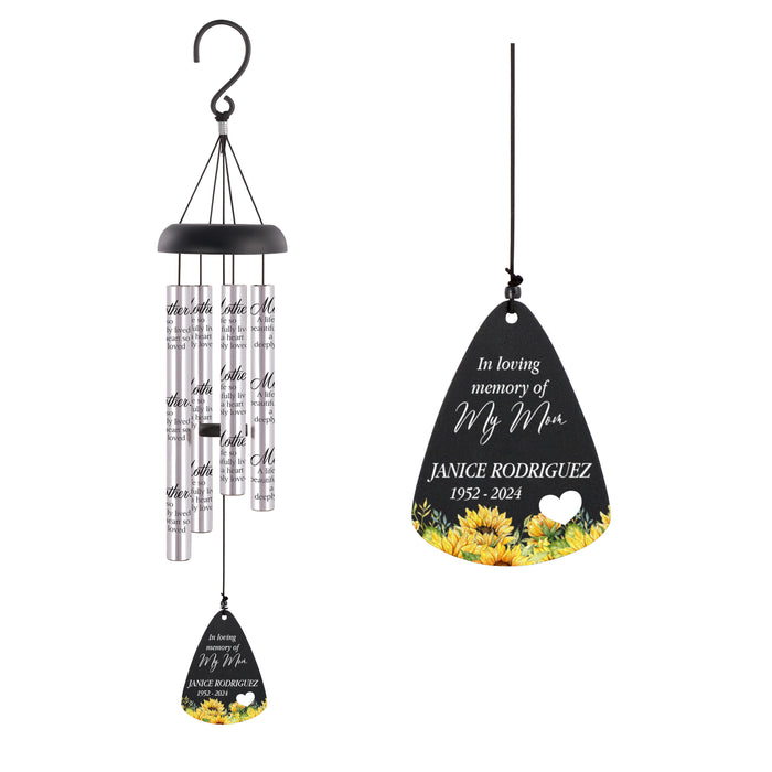 Personalized Sunflower Mom Memorial Wind Chime