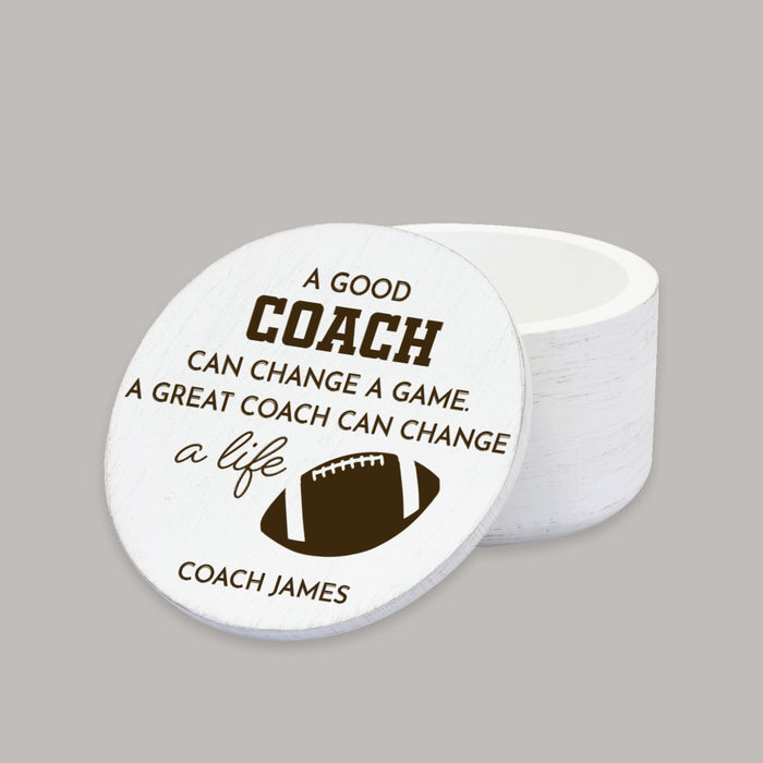 Personalized Sports Coach Keepsake Trinket Box