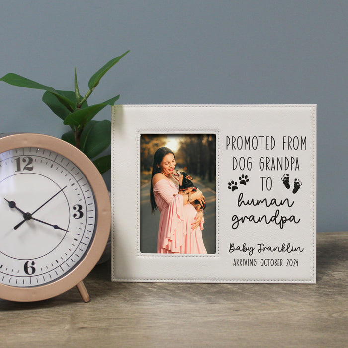 Personalized Grandpa-to-be Dog Lover Picture Frame