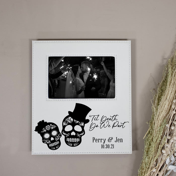 Personalized "'Til Death Do We Part" Skeleton Picture Frame