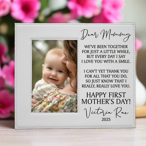 Personalized First Mother's Day Picture Frame in White