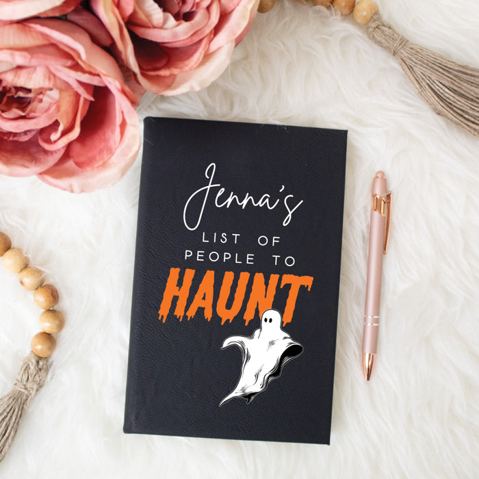 Personalized "List of People to Haunt" Halloween Journal