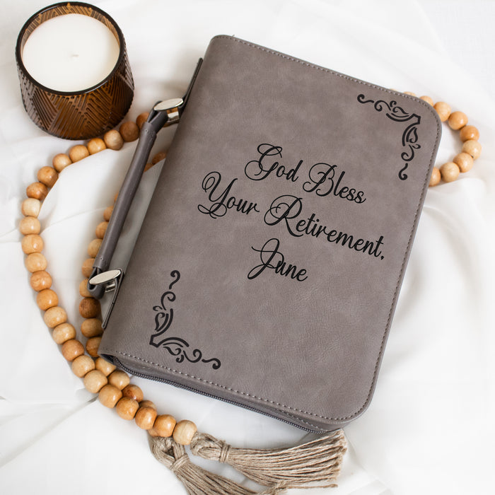 Personalized "God Bless Your Retirement" Bible Cover