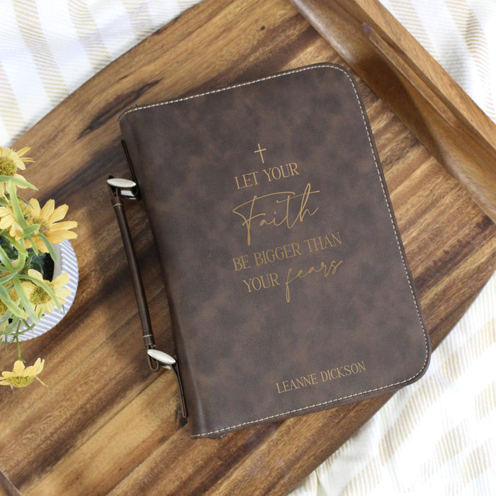 Personalized Faith Bigger Than Fear Bible Cover