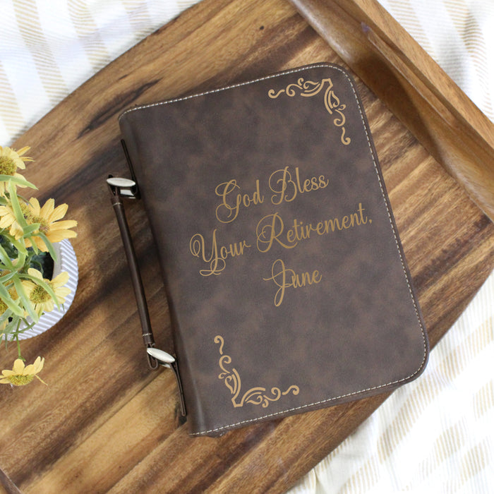 Personalized "God Bless Your Retirement" Bible Cover