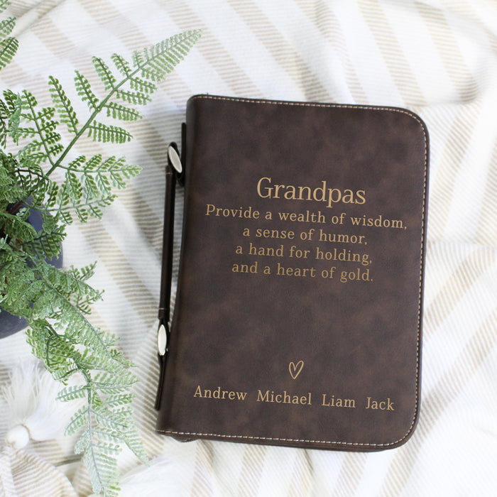 Personalized Grandpa's Heart of Gold Bible Cover
