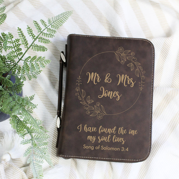 Personalized Mr & Mrs Wedding Bible Cover