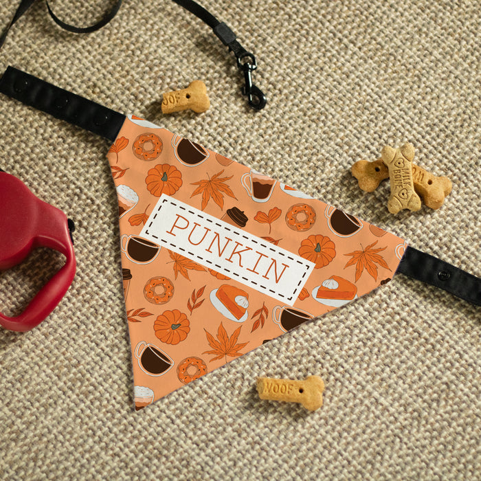 Personalized Cafe Inspired Fall Treats Dog Bandana