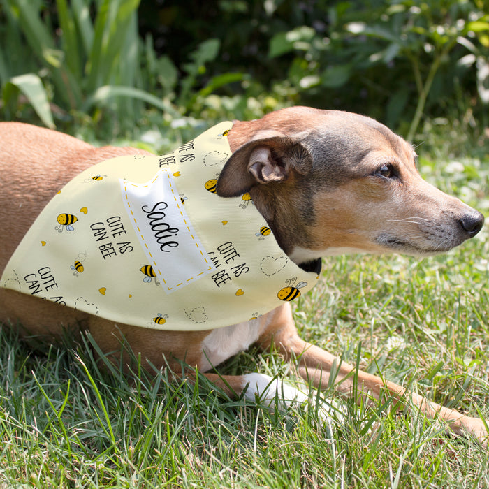 Personalized "Cute As Can Bee" Dog Bandana