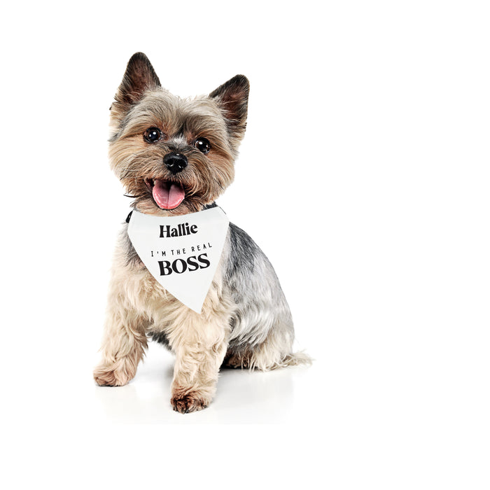i'm the real boss personalized dog bandana