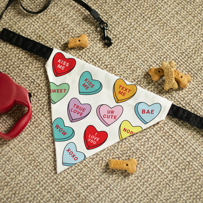 Personalized Be Mine Heart Candy Valentine's Day Dog Bandana
