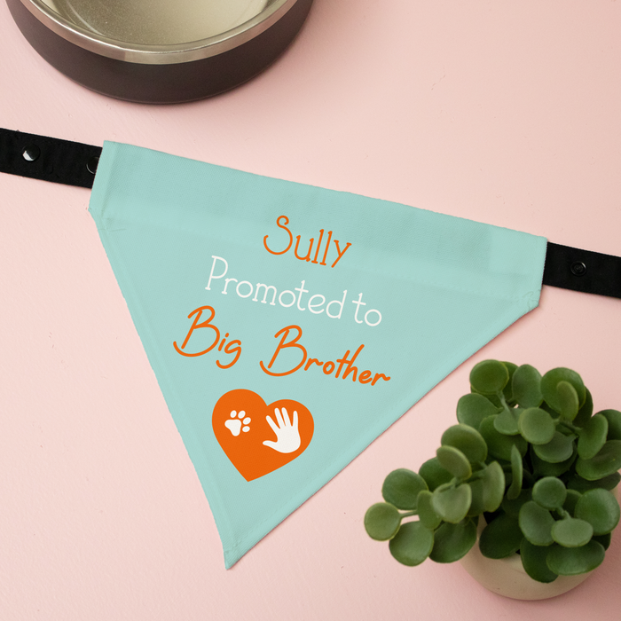 Personalized Promoted to Big Sibling Dog Bandana