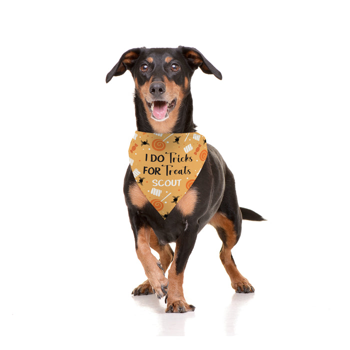 Personalized "Tricks for Treats" Halloween Dog Bandana