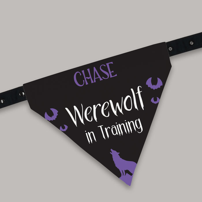 Personalized "Werewolf in Training" Halloween Dog Bandana