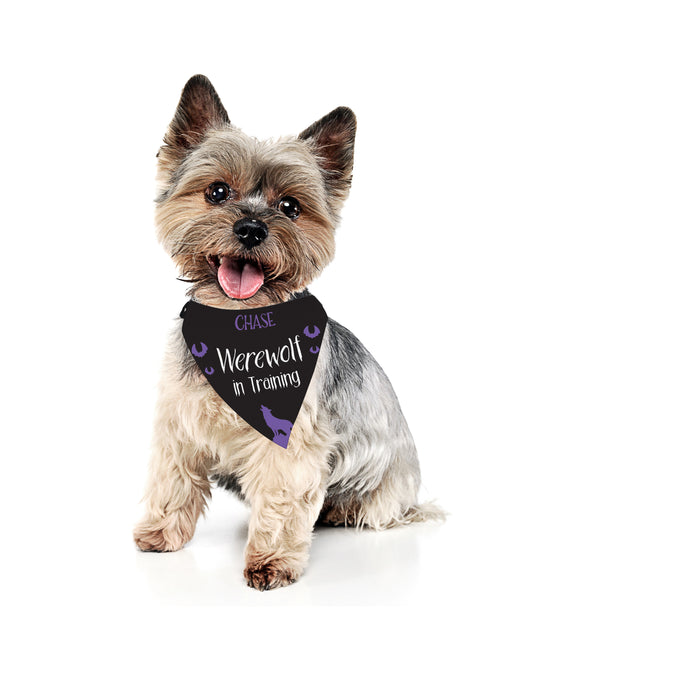 Personalized "Werewolf in Training" Halloween Dog Bandana