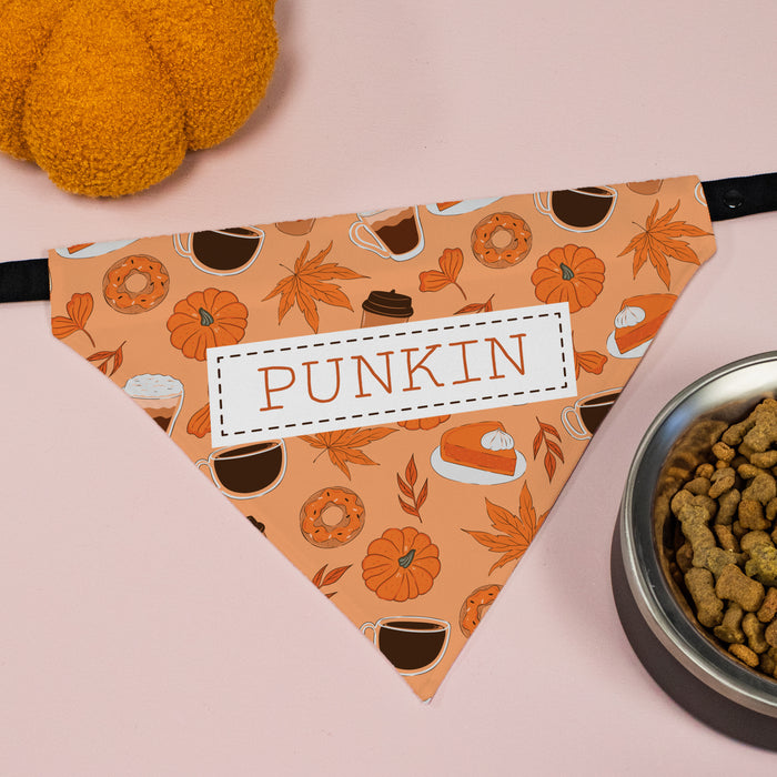 Personalized Cafe Inspired Fall Treats Dog Bandana