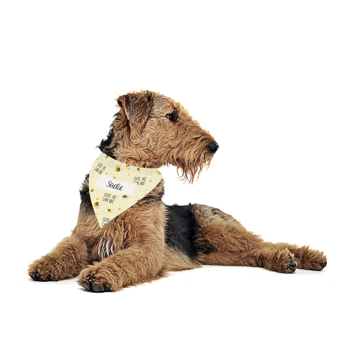 Personalized "Cute As Can Bee" Dog Bandana