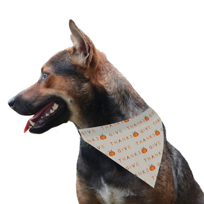 Personalized Pumpkin "Give Thanks" Thanksgiving Dog Bandana