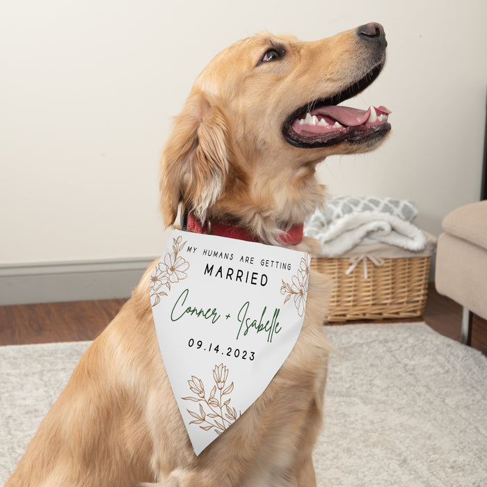 Personalized "My Humans Are Getting Married" Wedding Dog Bandana