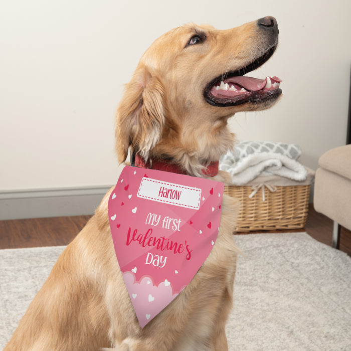 Personalized My First Valentine's Day Dog Bandana