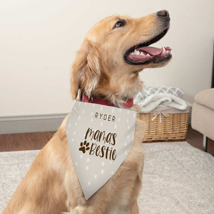 Personalized "Mama's Bestie" Neutral Dog Bandana