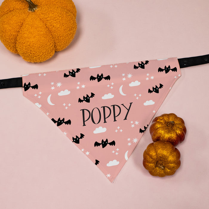 Personalized Bats and Bones Halloween Dog Bandana