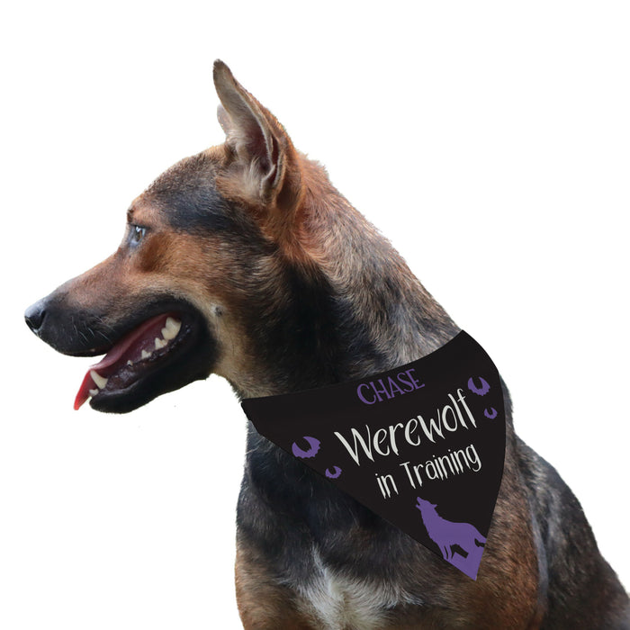 Personalized "Werewolf in Training" Halloween Dog Bandana