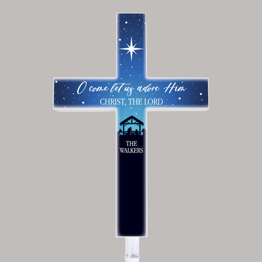 Personalized Christmas Solar Cross 