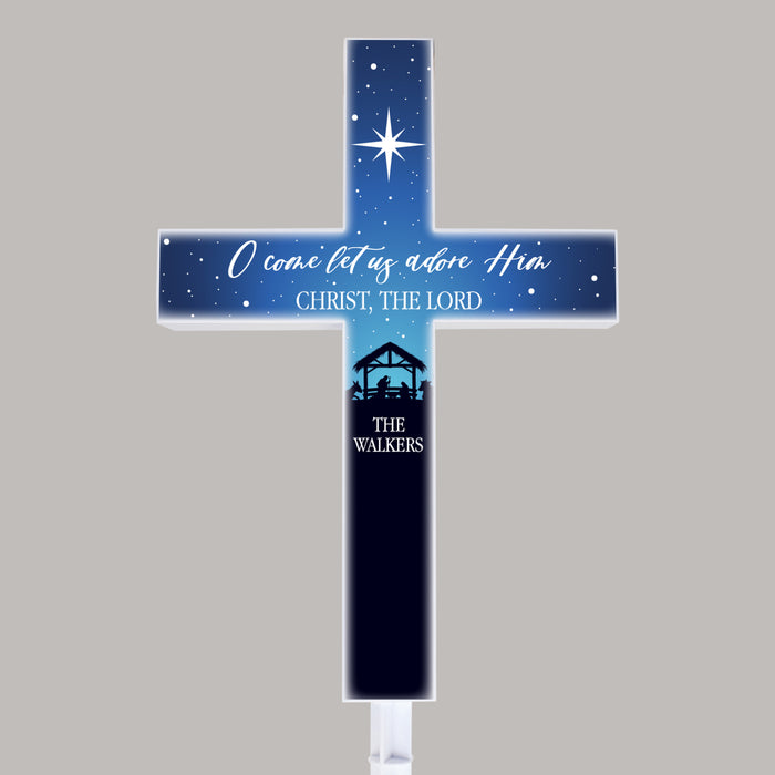 Personalized Christmas Solar Cross 