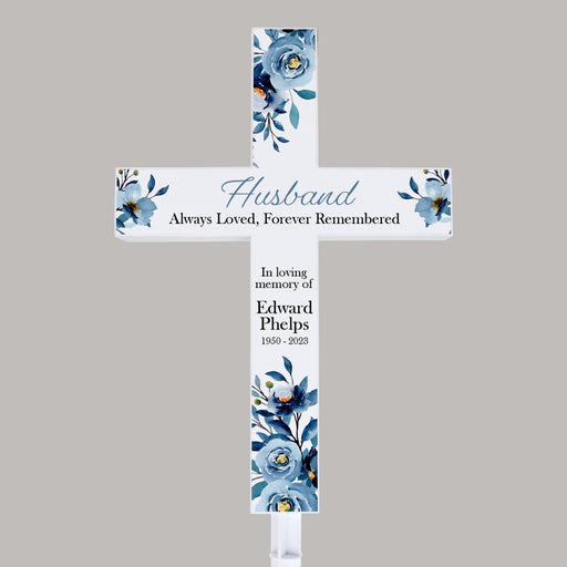 Personalized Husband Memorial Garden Stake Cross