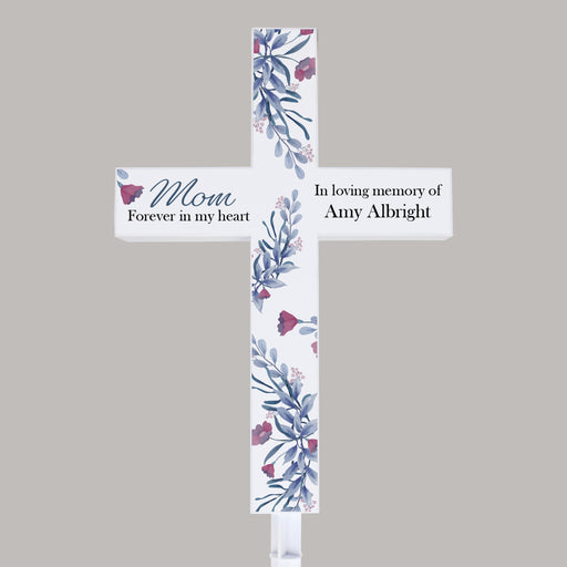 Mom Memorial Solar Cross Garden Stake