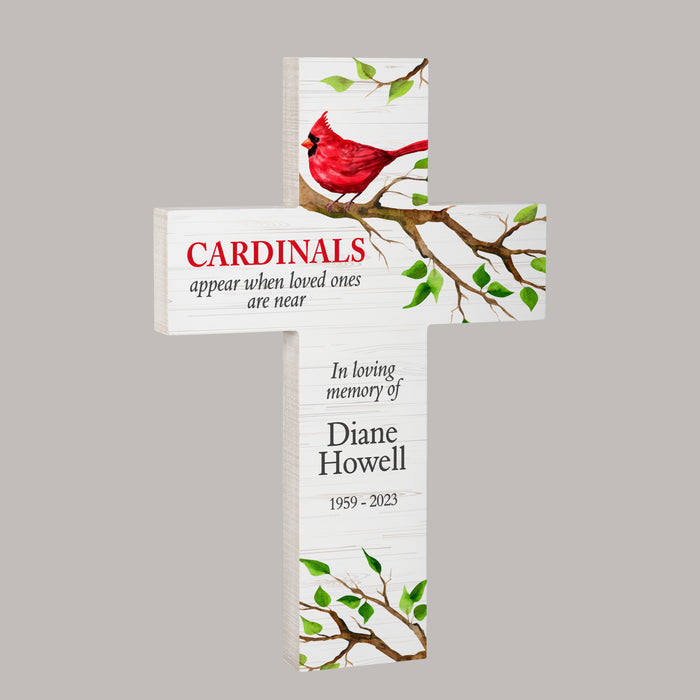 Personalized Cardinals Appear Memorial Wall Cross