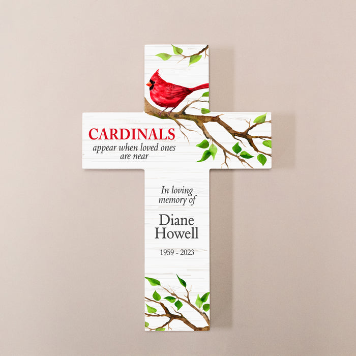 Personalized Cardinals Appear Memorial Wall Cross