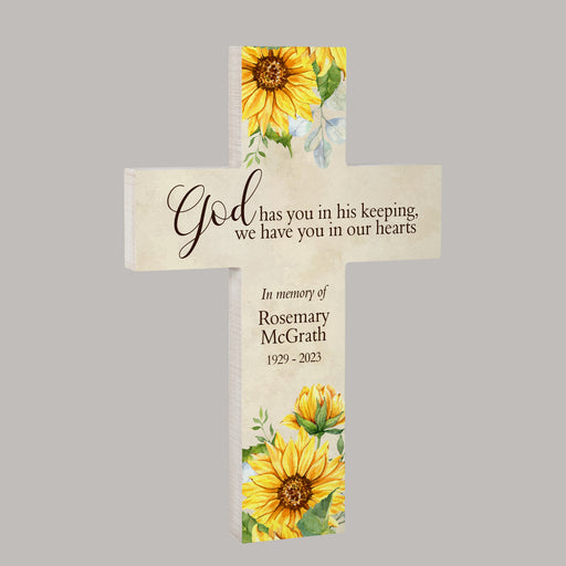 God Has You Memorial Cross Wall Sign