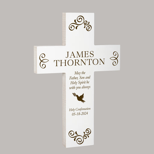 Personalized first communion cross wall sign