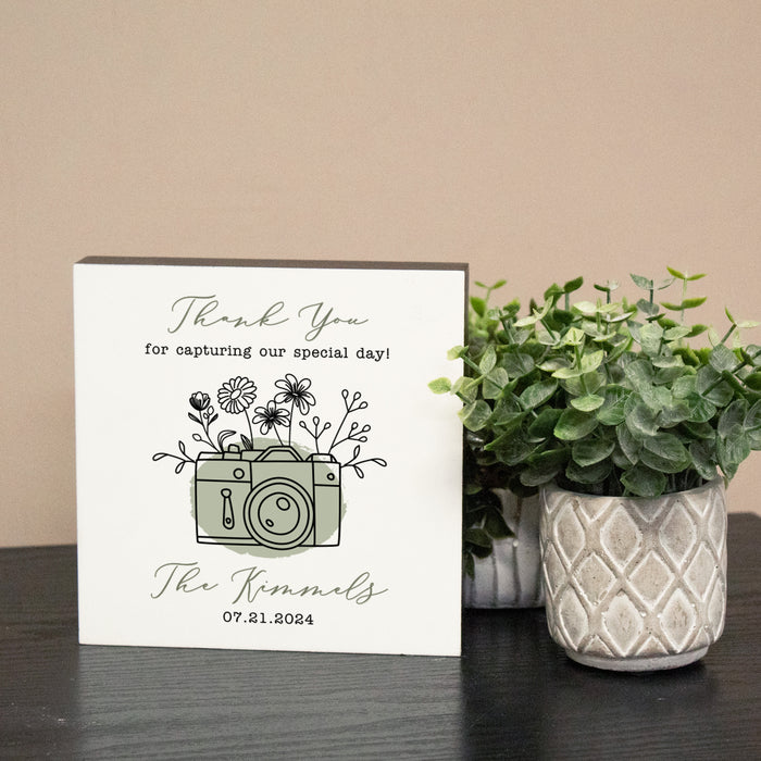 Personalized Wedding Photographer Thank You Gift Sign