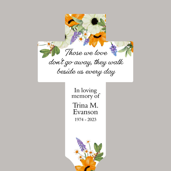 Personalized "Those We Love Don't Go Away" Cross Garden Stake