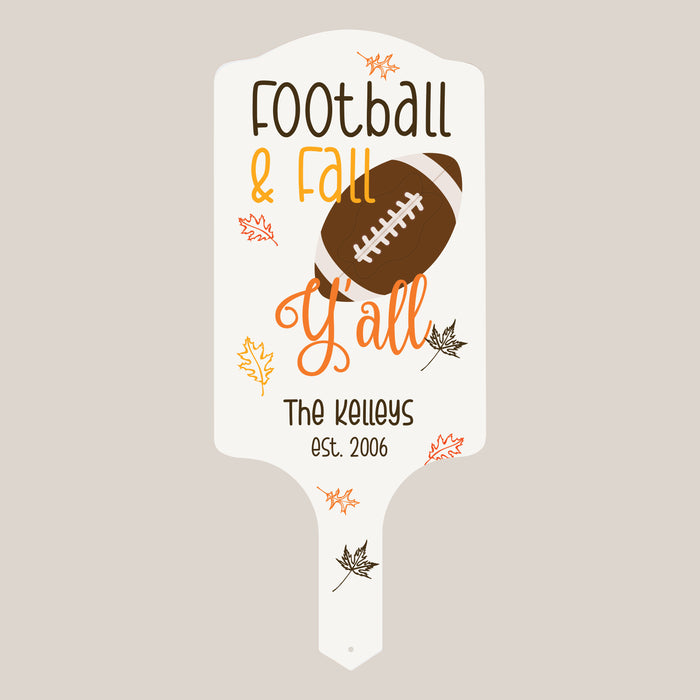 Personalized "Football & Fall Y'all" Garden Stake