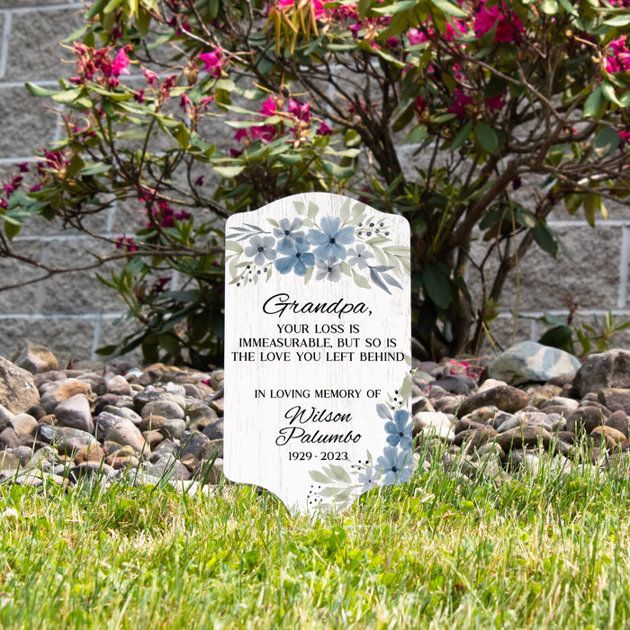 Personalized "Grandpa Your Loss Is..." Memorial Garden Stake