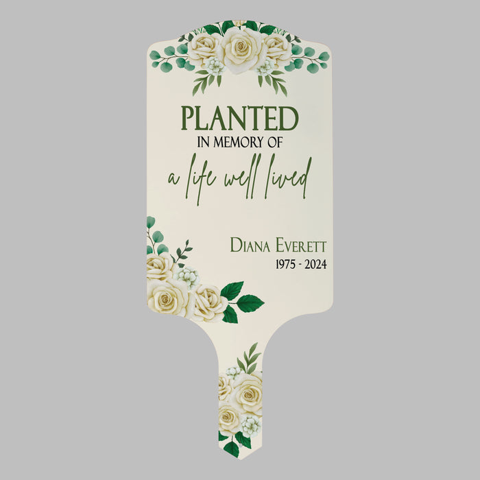 Personalized memorial garden stake