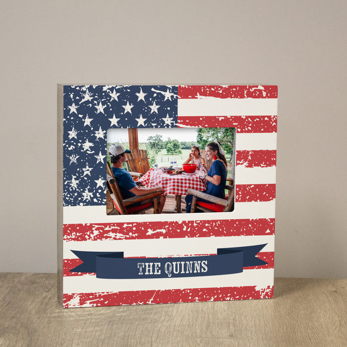 Personalized American Flag Picture Frame