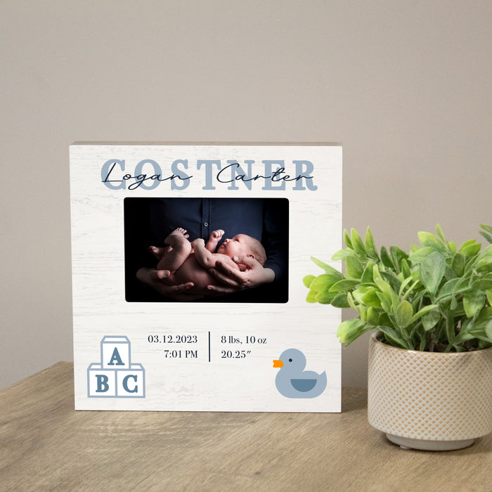 Personalized Baby Boy Birth Stats Picture Frame