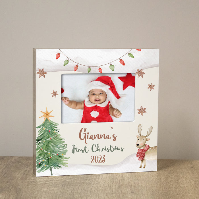 Personalized baby's first Christmas picture frame