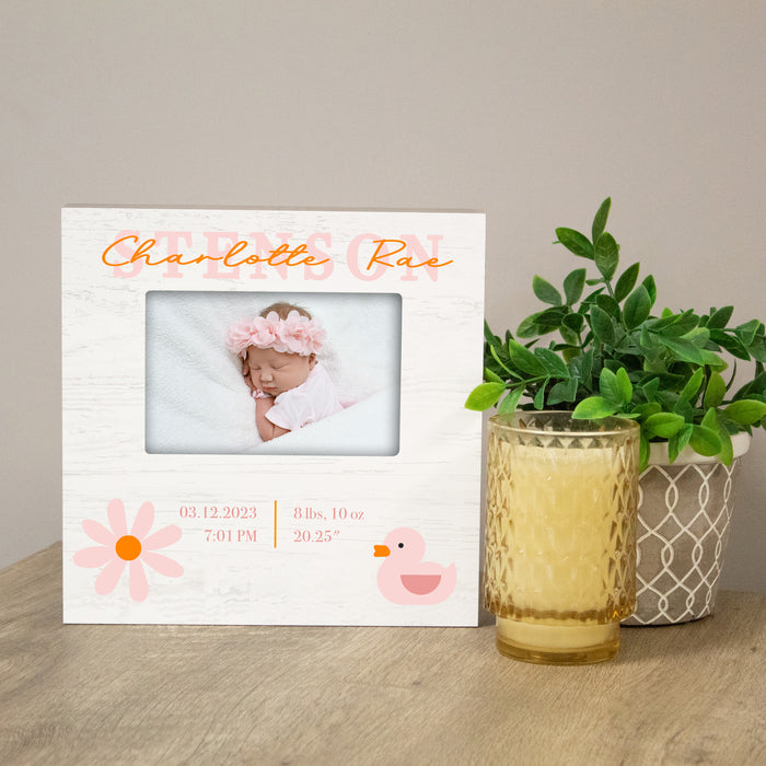 Personalized Baby Girl Birth Stats Picture Frame
